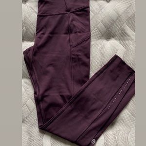 Lululemon Fast & Free burgundy leggings